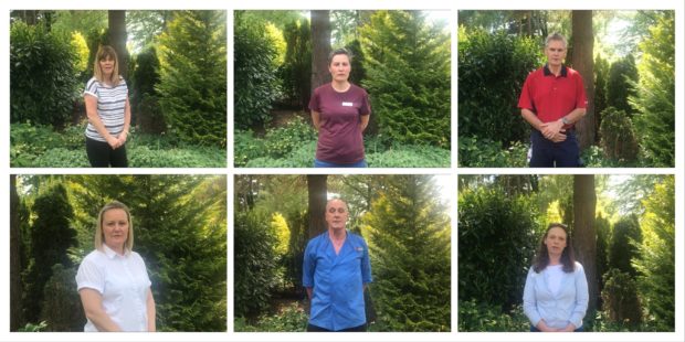 Rachel House staff paid tribute to children who have passed away. Top (l-r): Dawn Entwistle, Chantal Federico, Bert Wilson. Bottom (l-r): Michelle Henvey, Grant Horsfield and Sharon Davidson.