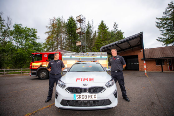 Crew Manager Matthew McLay and Watch Manager Ben Liversedge of Comrie Fire Station. Picture: Steve Macdougall.