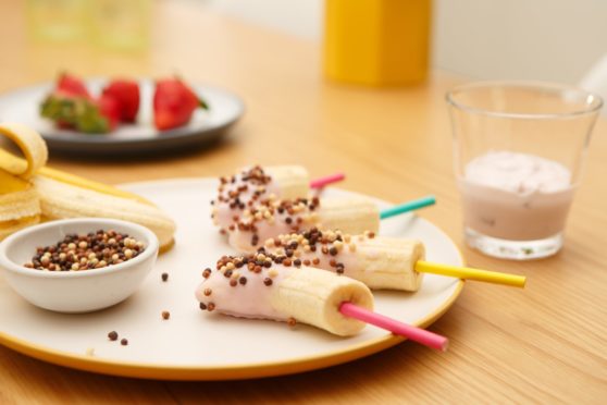 Curious George inspired banana lollies.