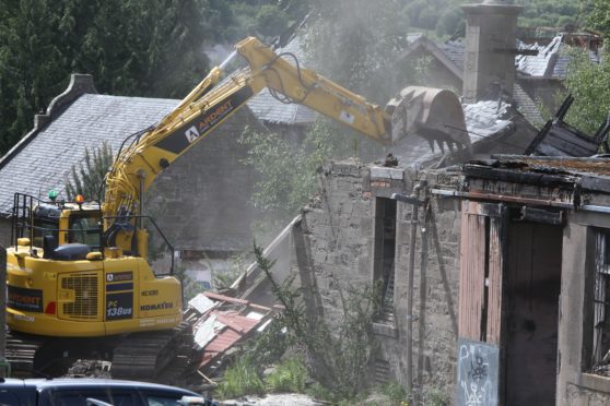 Demolition work starting at Strathmartine Hospital.