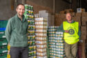Michael Calder (left) Dundee Foodbank warehouse manager and Nick White, Claverhouse Rotarian and Dundee Foodbank volunteer.