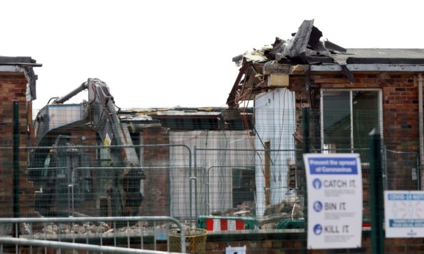 Demolition work on the old Hayshead Primary School.