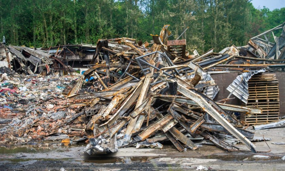 The ruins of the Baldovie building.