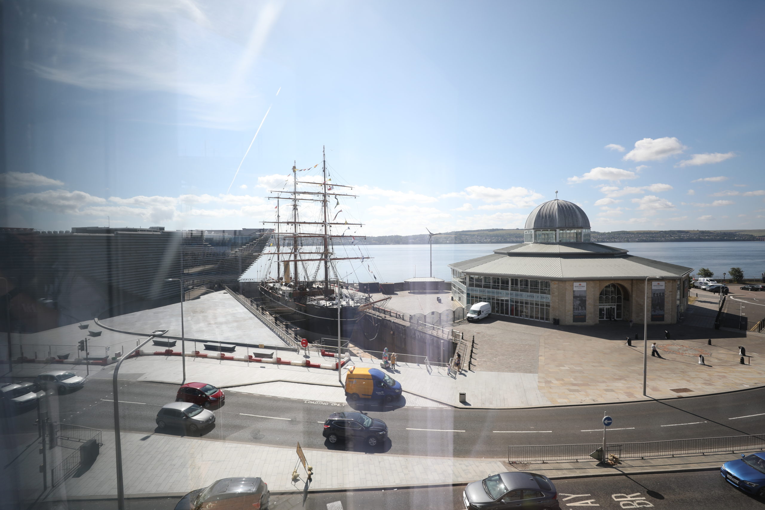 A view of Dundee Waterfront from the Sleeperz Hotel.