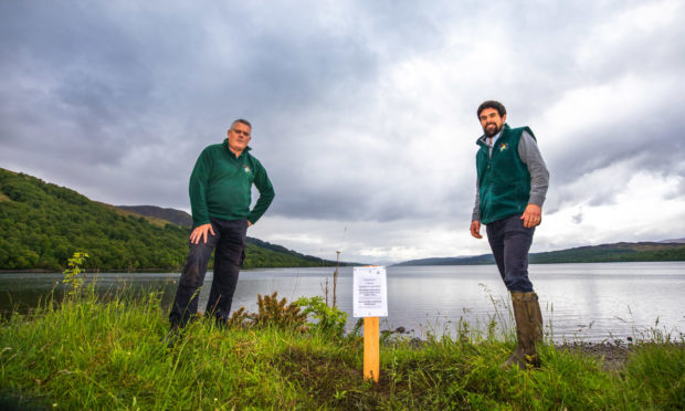 Andrew Duncan, chairman of Loch Rannoch Conservation Association, and Steve Roworth, Loch Rannoch Conservation Officer