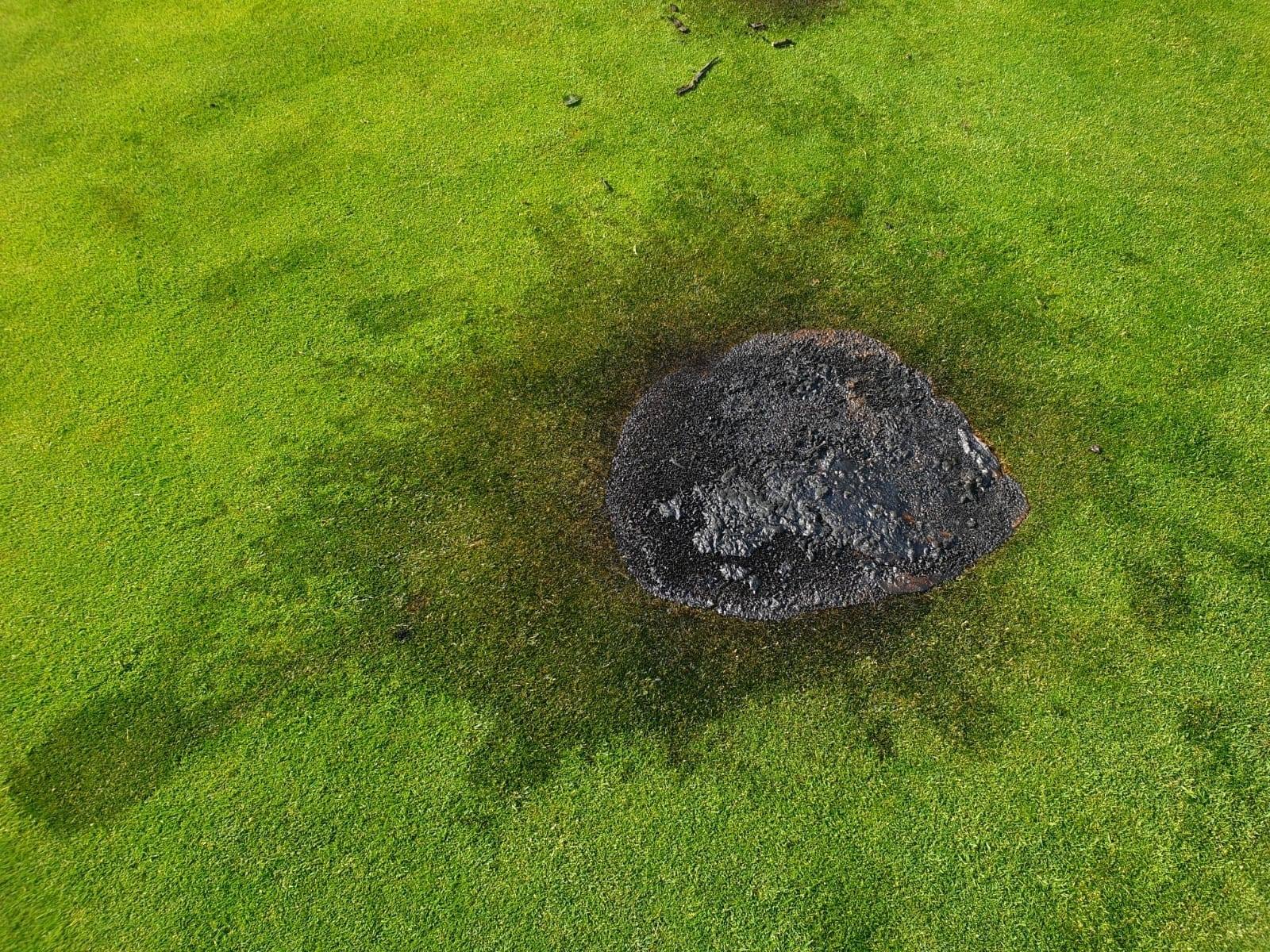 The fire destroyed the green at Lochgelly Golf Club.