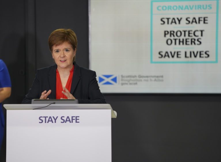 Nicola Sturgeon at her daily coronavirus briefing.