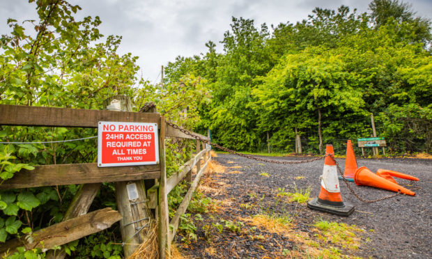 Linn Road in Stanley has been congested with people parking to visit the village beach.