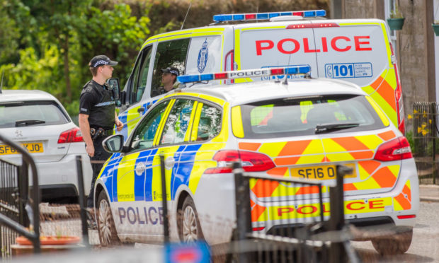 Police at the scene in Stanley.