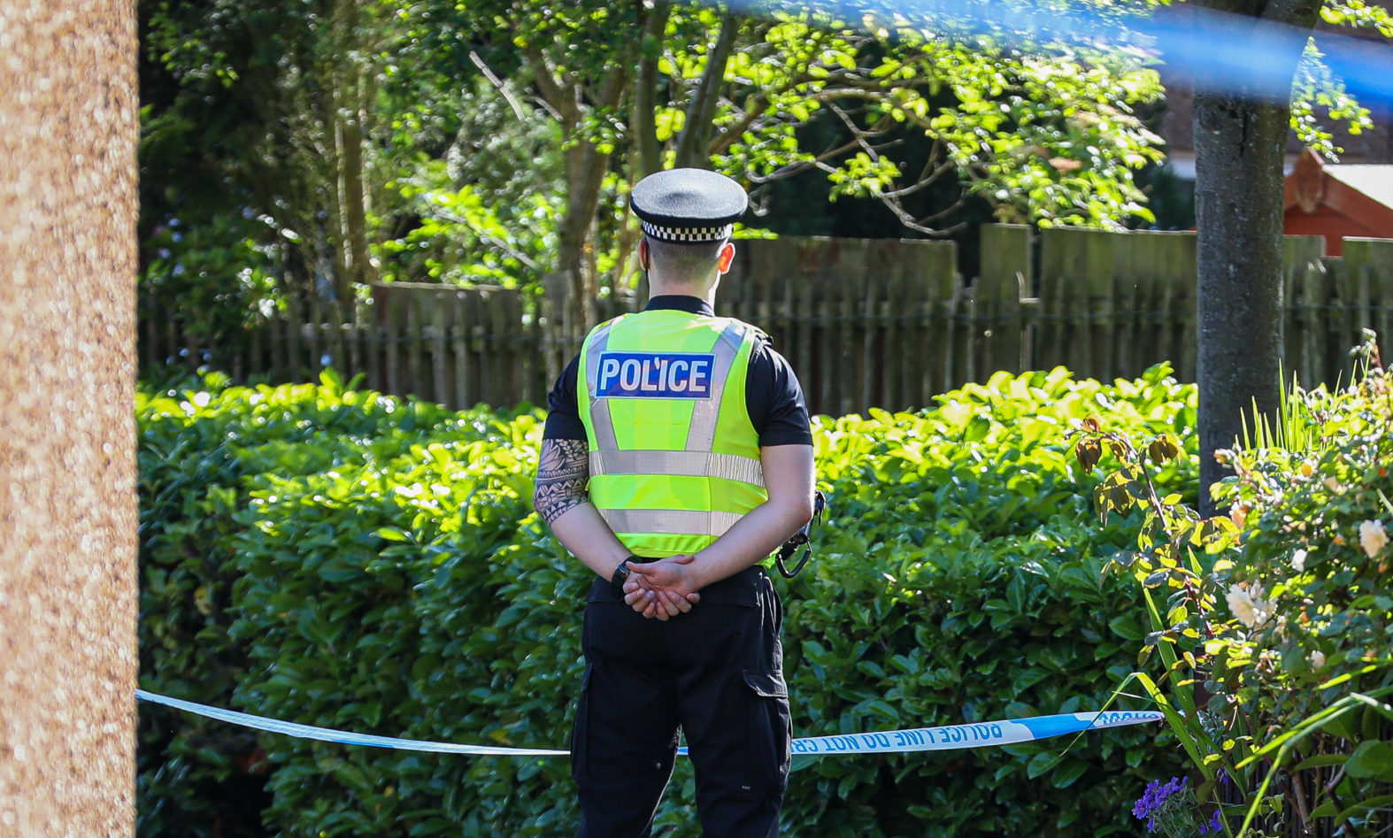 Police stand guard following the incident in Glenrothes last week.