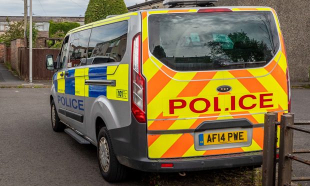 Police at the scene in Glenrothes.