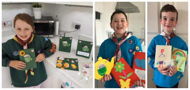 Some of the Rosyth Scouts with their creations.