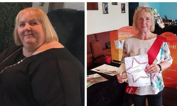 A before and after picture showing how Tracy has managed to turn her life around.