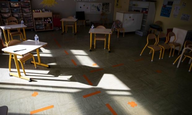 Classrooms are being set up to maintain social distancing.