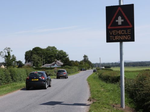 Vehicle Activated Signs (VAS) have been installed at an accident blackspot. Picture: Dougie Nicolson.