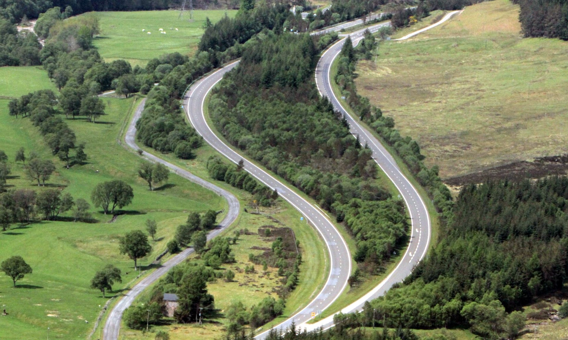 The A9 north of Blair Atholl close to the House of Bruar.