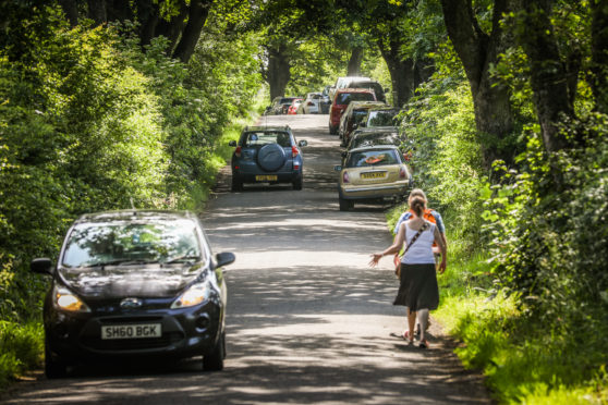 Narrow roads leading to Lunan Bay have been clogged with traffic during lockdown.