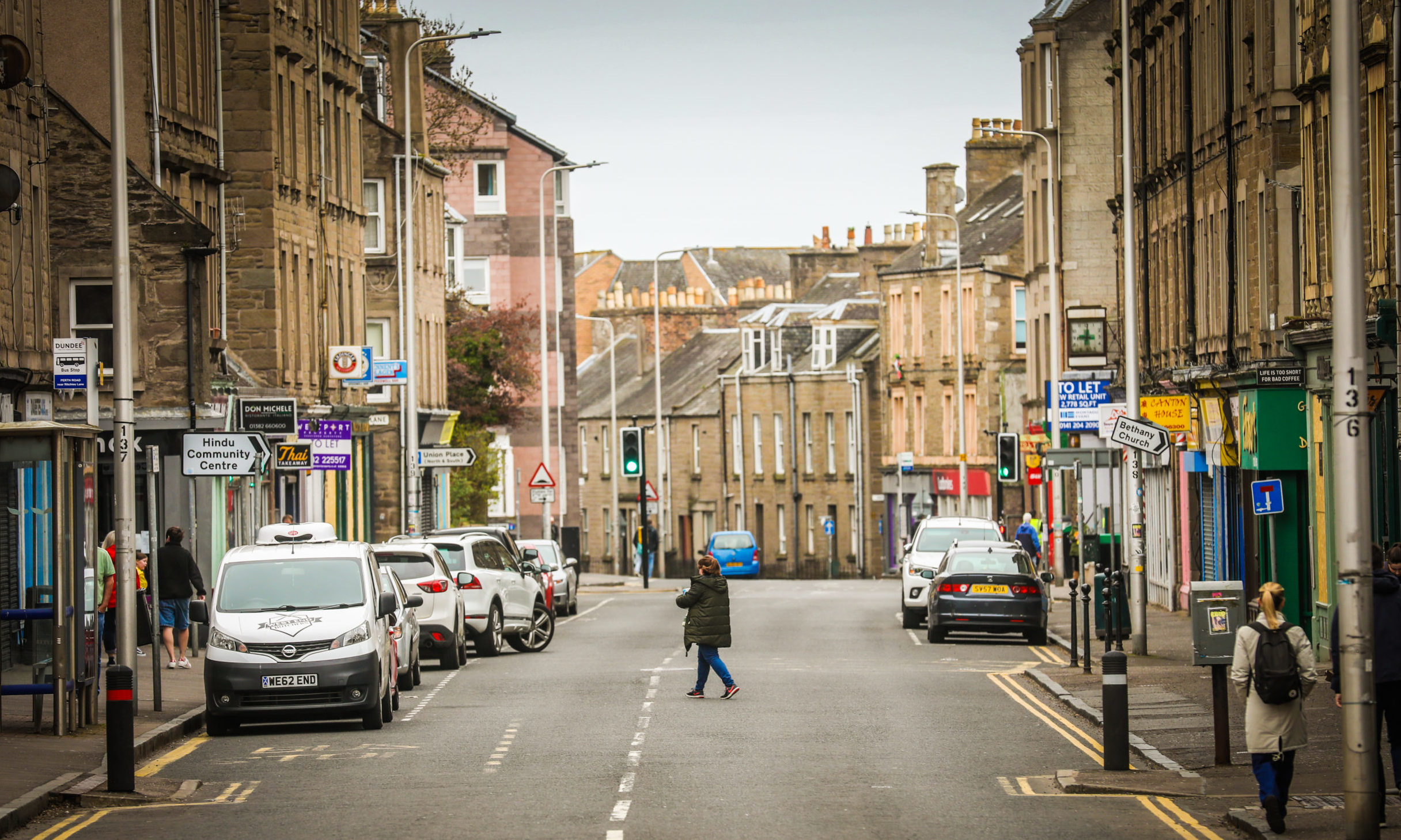 Perth Road in Dundee during the lockdown. The area has seen 14 Covid-19 deaths.