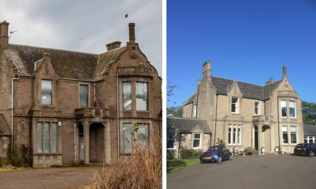 Panbride House in 2017 (left) and 2020 (right).