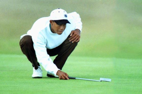 Tiger Woods at the 1995 Open Championship.