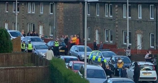 The scene in Blamey Crescent last Wednesday.