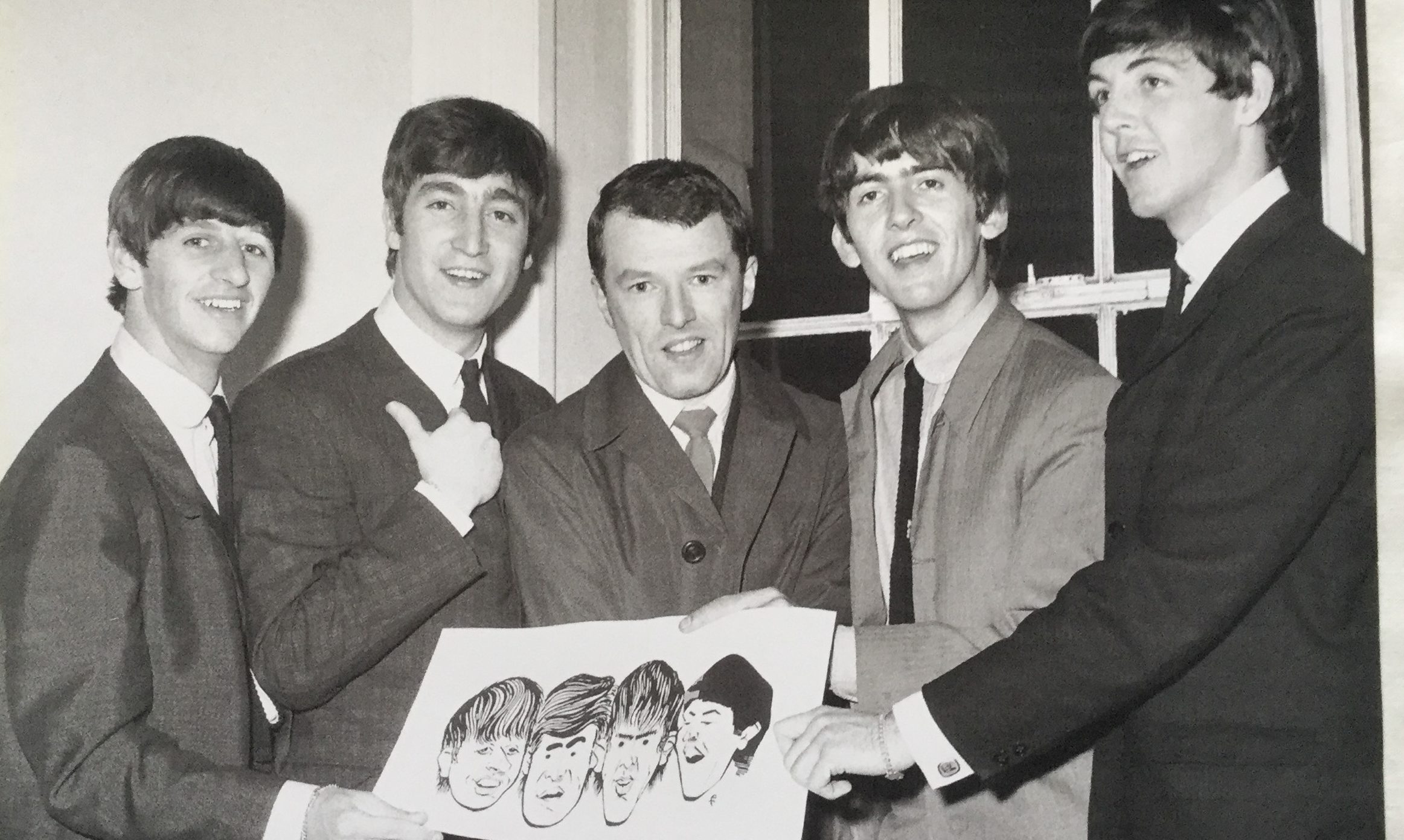 Artist Fraser Elder with the Fab Four in 1963.