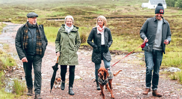 From left: CCW clothing owners Bill, Liz, Emily and Ross Geddes, who are concerned over the lack of English visitors to their store.