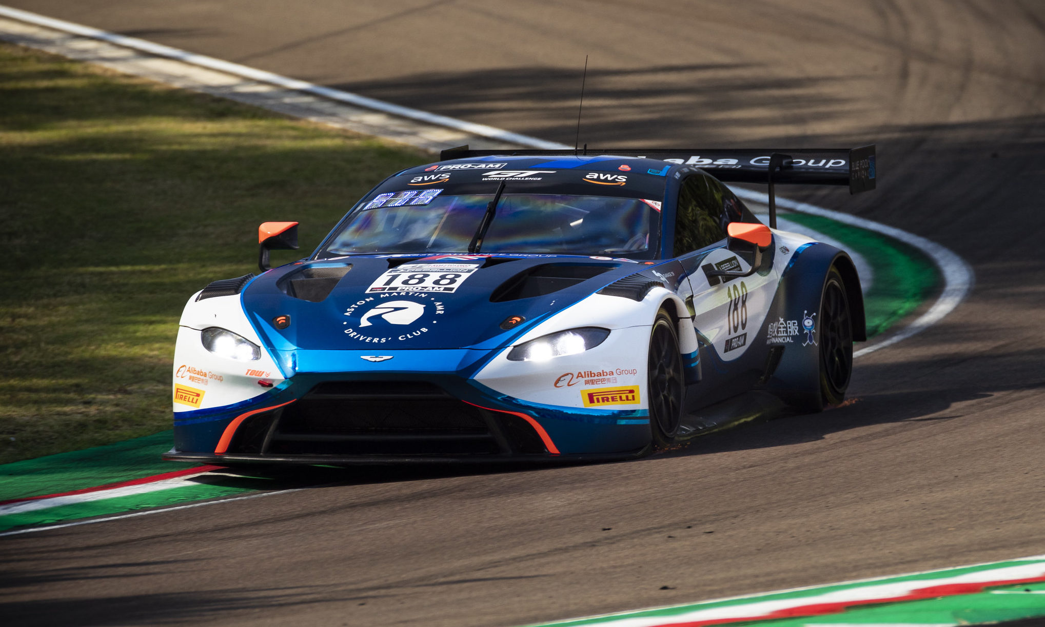 Jonny Adam on his way to victory in the Aston Martin Vantage GT3 at Imola.