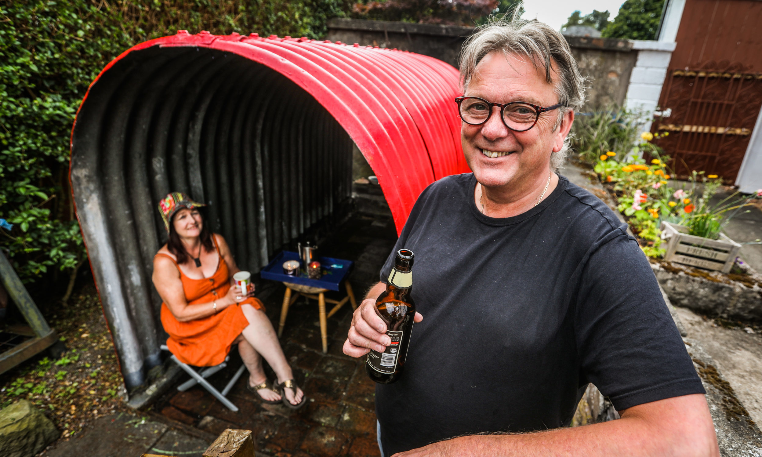 Kevin and Mary Findlay restored an old Anderson air raid shelter in their garden on Tullideph Road in Dundee.