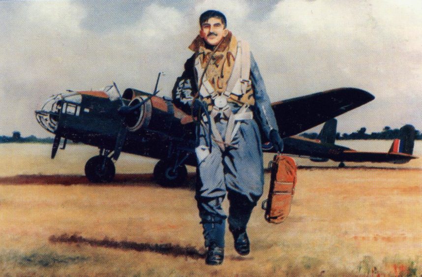 PO Bob Pearman with the HP Hampden bomber. He was one of the majority of No 8 Course picked to train for bombers.