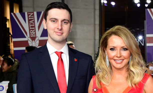 Carol Vorderman and her son Cameron King.