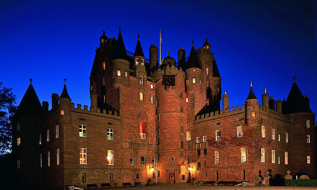 Glamis Castle by night.