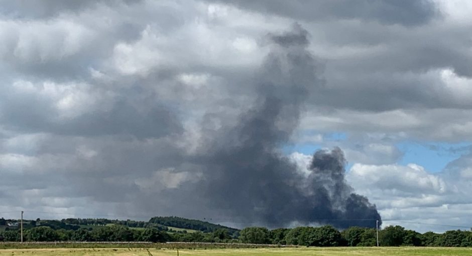 The fire viewed from Kincaple, near St Andrews.