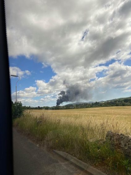 The fire viewed from Cupar Muir.