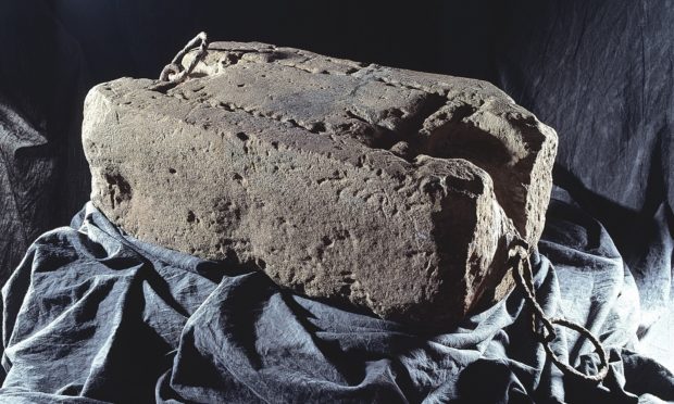 The Stone of Destiny, also known as the Stone of Scone.