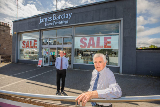 James Barclay (right) and manager John Hodge at James Barclay Home Furnishings, Perth.