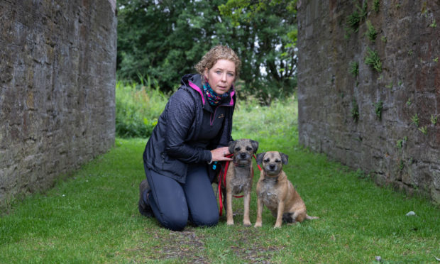 Owner Susan Malcolm with Twiggys mum, Maggie and her brother, Bruce.