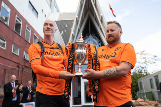 United fans Paul McNicoll and Andy Crichton reach their destination