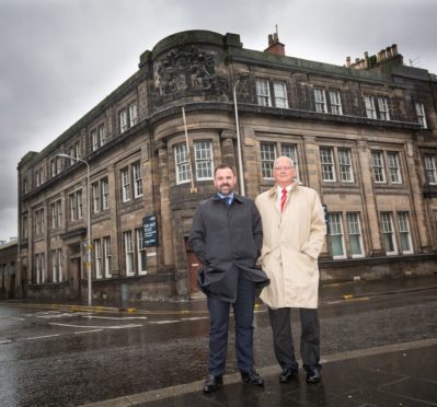 Graeme Carling (left) and Syd Fudge, both of McGill Homes, at the Gellatly Street site.