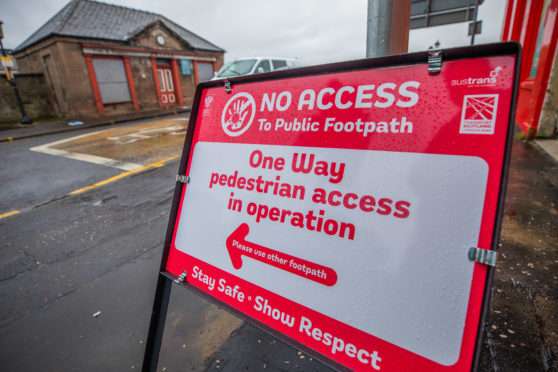 Smeaton Bridge in Perth with new one way system in place.