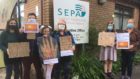Campaigners outside SEPA's Glenrothes offices  as part of a Scotland wide protest.