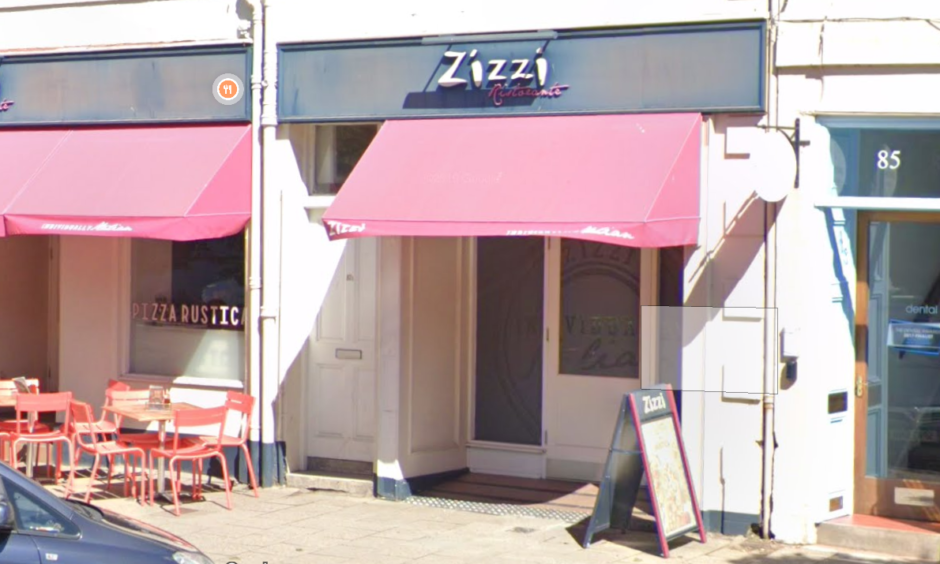 The entrance to Zizzi in St Andrews.