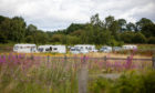 Traveller caravans parked at the industrial estate at Arran Road in North Muirton in Perth