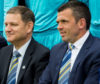 Saints chairman Steve Brown alongside boss Callum Davidson
