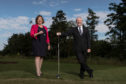 Tom Lovering with Fiona Hyslop MSP at the launch of Scottish Golf Tourism Week.