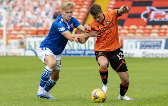 Ali McCann in action against Dundee United.