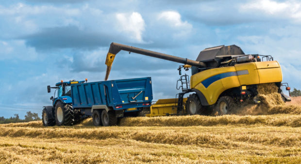 Combines are having to dodge the unsettled weather this harvest season.