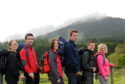 A team of active school coordinators get ready for a climb up Kilimanjaro to help raise funds for the Anchor Unit. In the picture at Bennachie near Inverurie are from left: Susan Mackintosh, Derek Atkinson, Abigail Hay, Stuart Glennie, Roddie Hall and Kerry Massie .
Picture by JIM IRVINE        26-8-2010  .