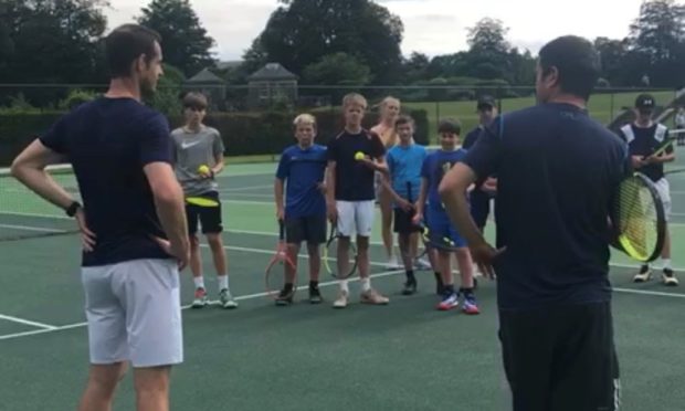 Andy Murray suprises kids at Adam Brown Tennis Academy in Gleneagles