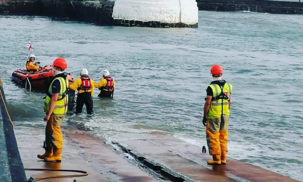 Arbroath ILB returning after the kayaker rescue. Pic: Arbroath RNLI.